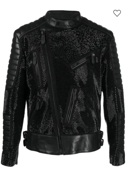 Philipp Plein  leather disco biker jacket